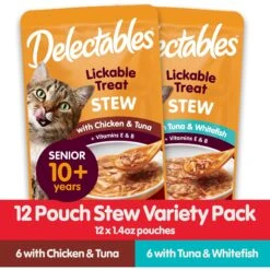 Hartz Delectables Senior Stew Variety Pack Lickable Cat Treats, 1.4-oz Pouch, Case Of 12 14 Hartz Delectables Senior Stew Variety Pack Lickable Cat Treats, 1.4-oz Pouch, Case Of 12 -Trixie || Catit || Nature's Miracle Shop 267331 PT3. AC SS1800 V1665526616