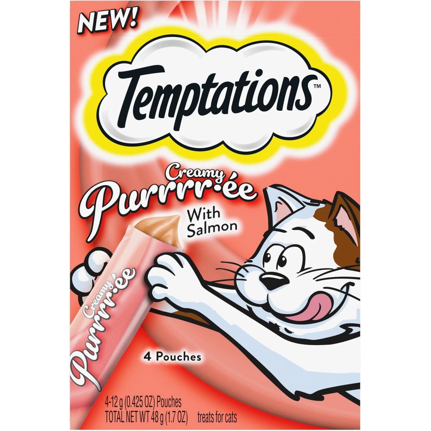 Temptations Creamy Puree With Salmon Lickable Cat Treats 3 Temptations Creamy Puree With Salmon Lickable Cat Treats