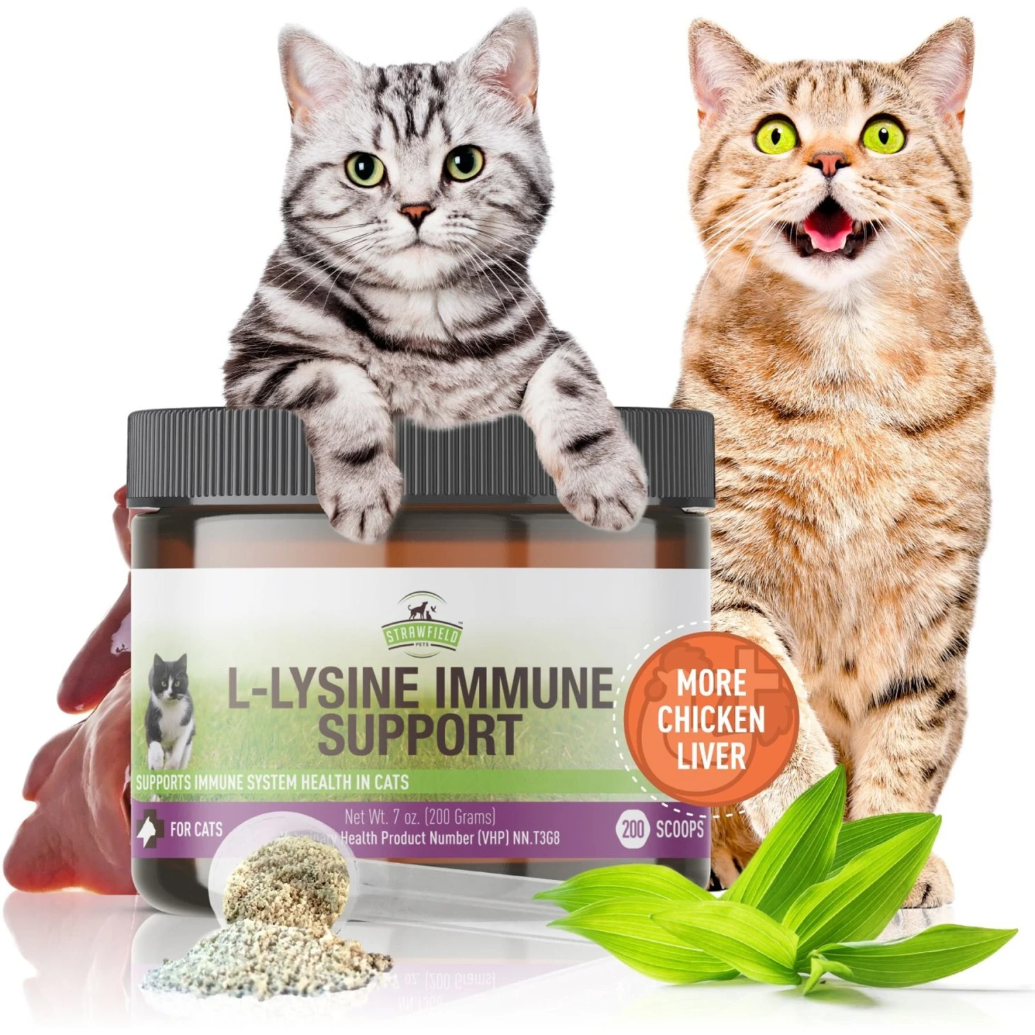 Strawfield Pets Super Chews With Probiotics, Lysine, Salmon Oil & Catnip Soft Chews Cat Supplement, 120 Count 4 Strawfield Pets Super Chews With Probiotics, Lysine, Salmon Oil & Catnip Soft Chews Cat Supplement, 120 Count - Image 2