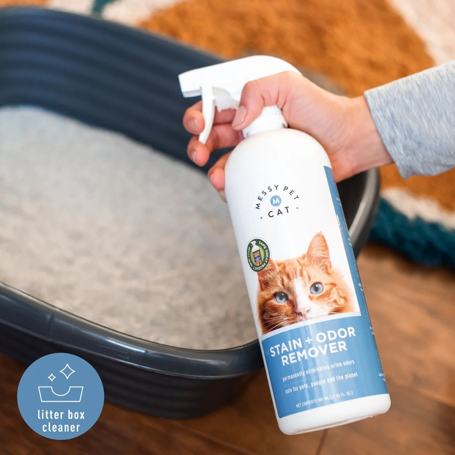 Messy Pet Cat Stain & Odor Remover, 27-oz Bottle 7 Messy Pet Cat Stain & Odor Remover, 27-oz Bottle - Image 5