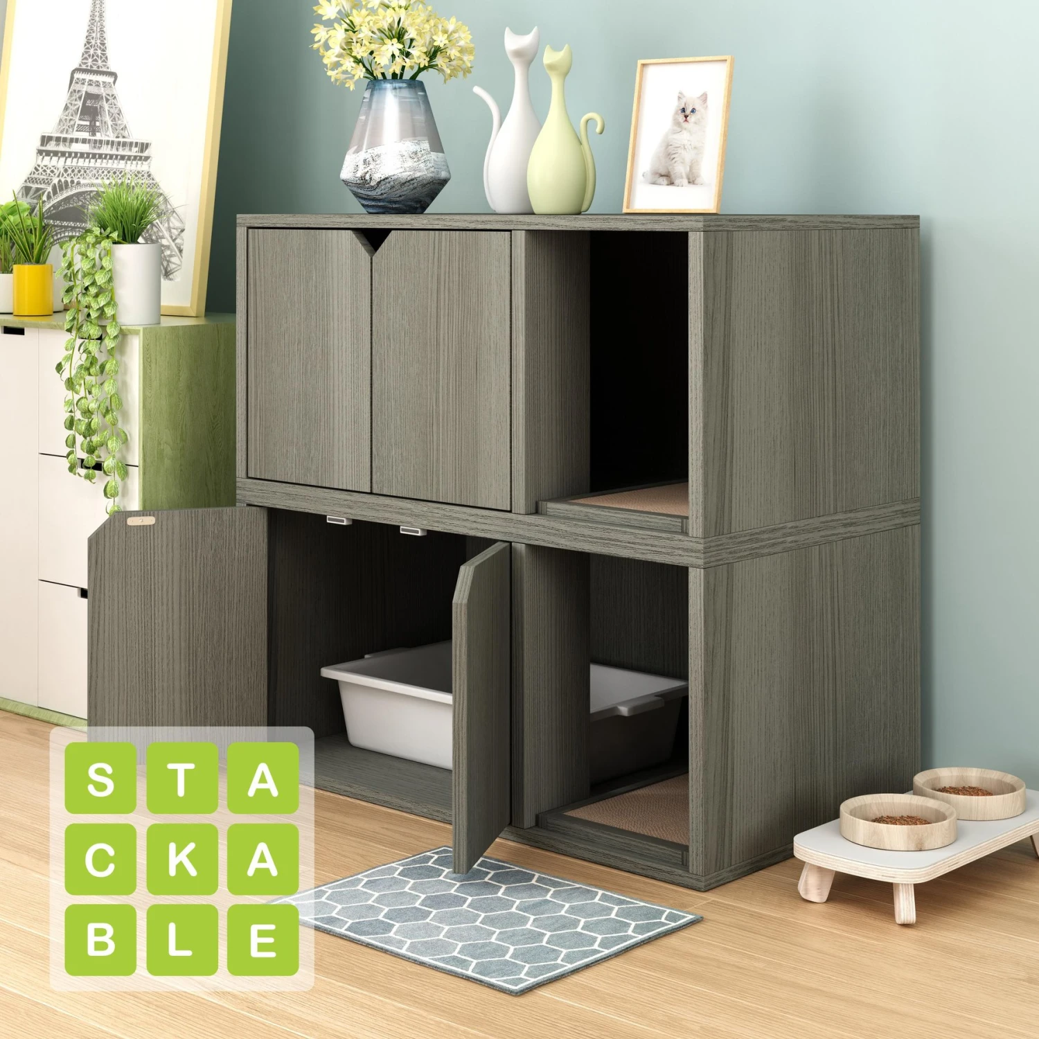 Way Basics ZBoard Paperboard Modern Enclosed Cat Litter Box 7 Way Basics ZBoard Paperboard Modern Enclosed Cat Litter Box - Image 5