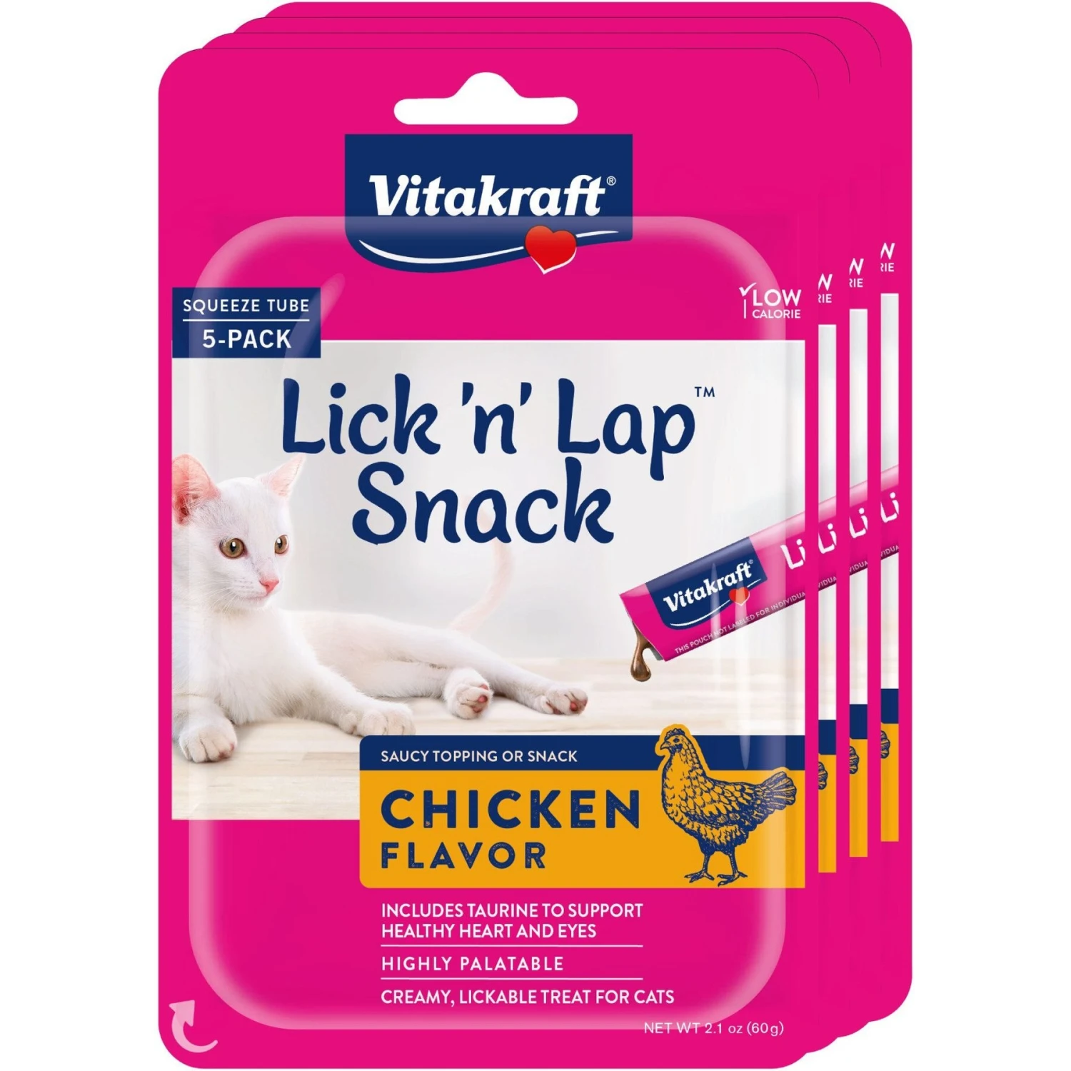 Vitakraft Lick 'n' Lap Creamy Chicken Low Calorie Interactive Wet Cat Treat?, 0.42-oz Tube, Case Of 20 3 Vitakraft Lick 'n' Lap Creamy Chicken Low Calorie Interactive Wet Cat Treat?, 0.42-oz Tube, Case Of 20