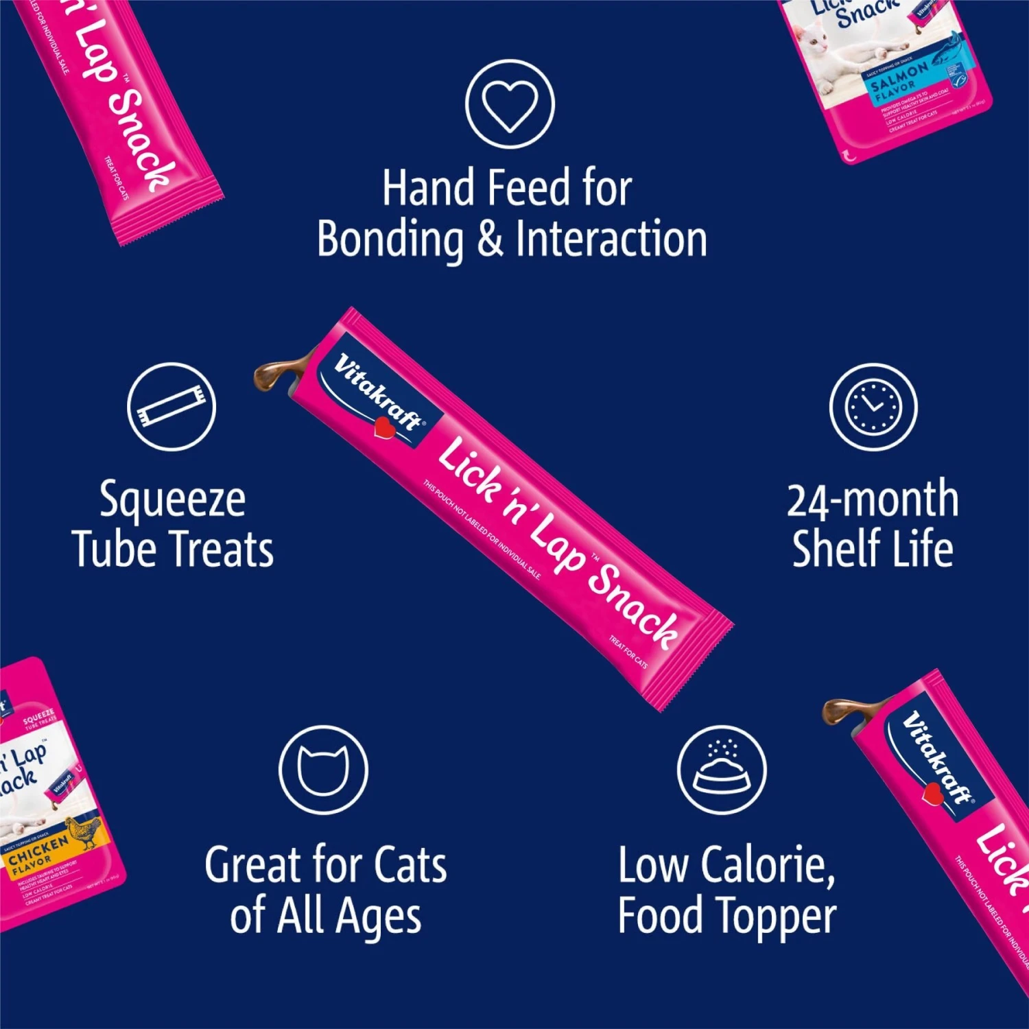 Vitakraft Lick 'n' Lap Creamy Chicken Low Calorie Interactive Wet Cat Treat?, 0.42-oz Tube, Case Of 20 9 Vitakraft Lick 'n' Lap Creamy Chicken Low Calorie Interactive Wet Cat Treat?, 0.42-oz Tube, Case Of 20 - Image 7