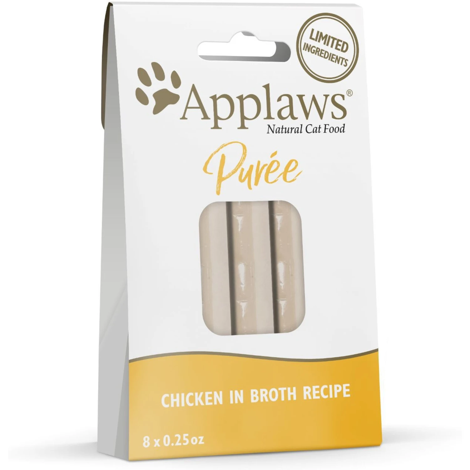Applaws Purée Chicken Grain-Free Lickable Cat Treats, 8 Count, 0.25oz Pouch, Case Of 10 3 Applaws Purée Chicken Grain-Free Lickable Cat Treats, 8 Count, 0.25oz Pouch, Case Of 10