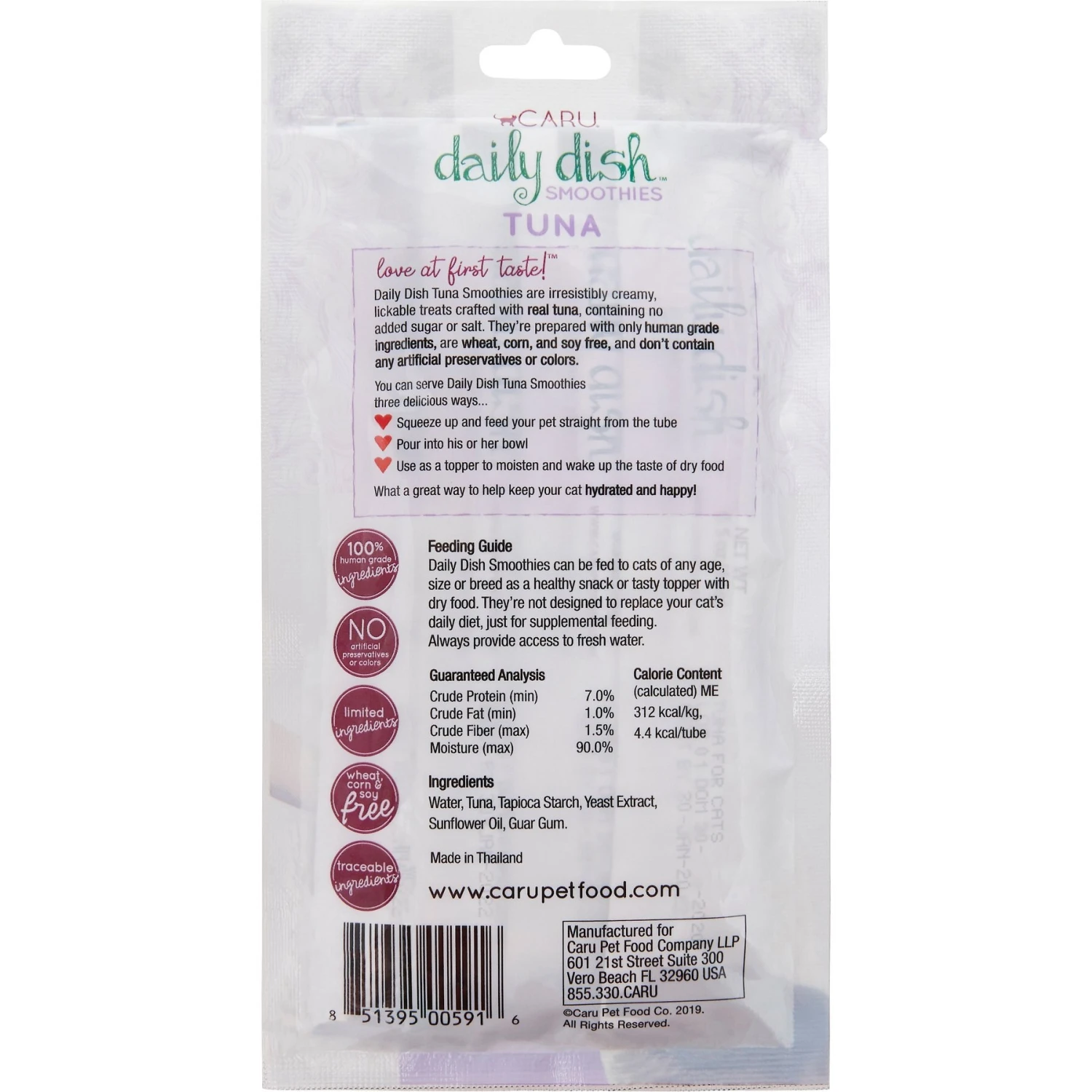 Caru Daily Dish Smoothies Tuna Flavored Lickable Cat Treats 4 Caru Daily Dish Smoothies Tuna Flavored Lickable Cat Treats - Image 2