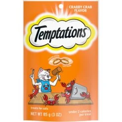 Temptations Classic Crabby Crab Flavor Crunchy & Soft Cat Treats, 3-oz Bag