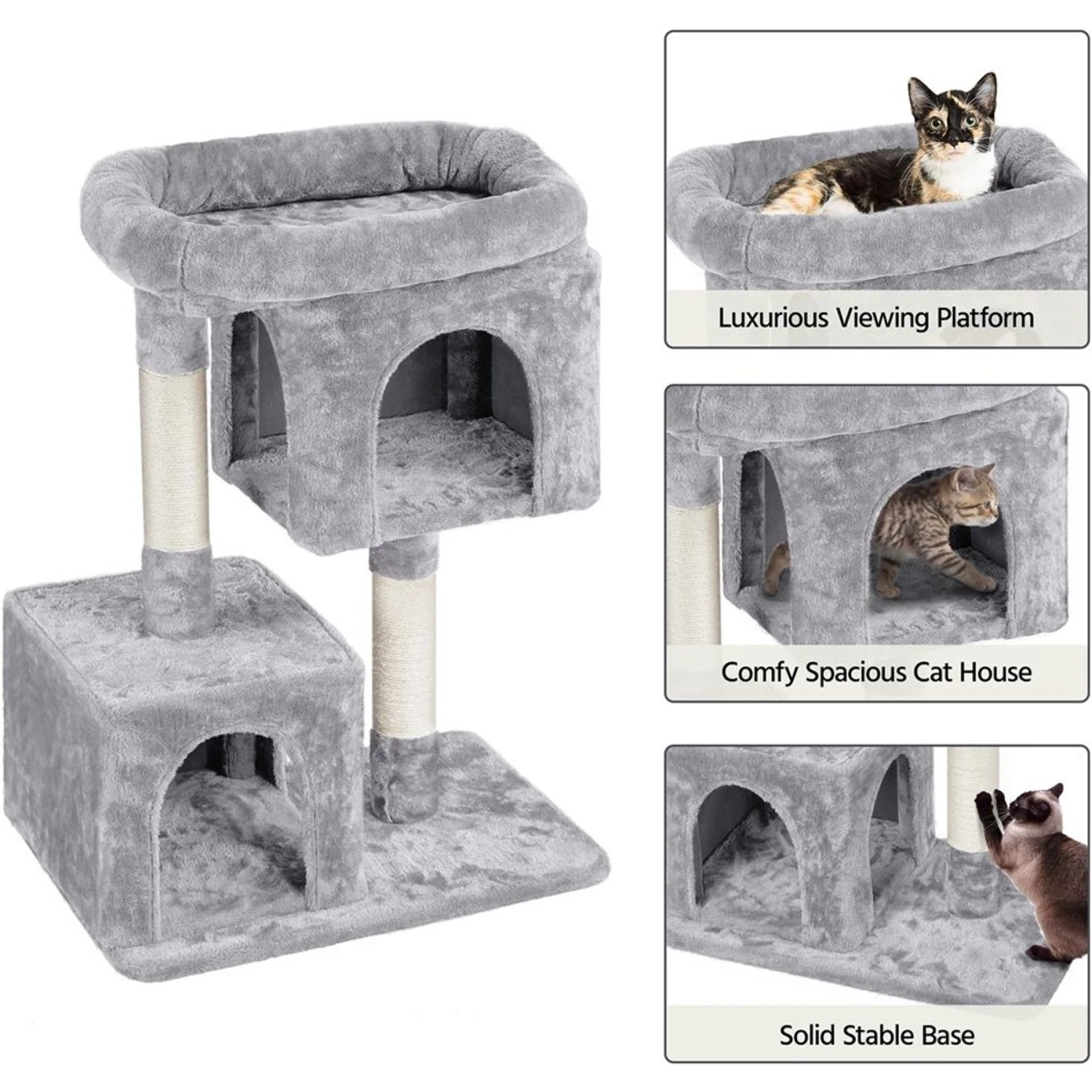 Yaheetech 33.5-in Plush Cat Tree 6 Yaheetech 33.5-in Plush Cat Tree - Image 4