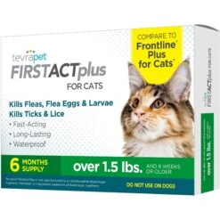 TevraPet FirstAct Plus Flea & Tick Treatment For Cats Over 1.5lbs