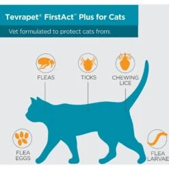 TevraPet FirstAct Plus Flea & Tick Treatment For Cats Over 1.5lbs -Trixie || Catit || Nature's Miracle Shop 306661 PT3. AC SS1800 V1623364683
