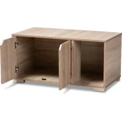 Baxton Studio Elie 2-Door Cat Litter Box Cover House -Trixie || Catit || Nature's Miracle Shop 307842 PT3. AC SS1800 V1624311769