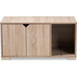 Baxton Studio Elie 2-Door Cat Litter Box Cover House -Trixie || Catit || Nature's Miracle Shop 307842 PT4. AC SS1800 V1624310595