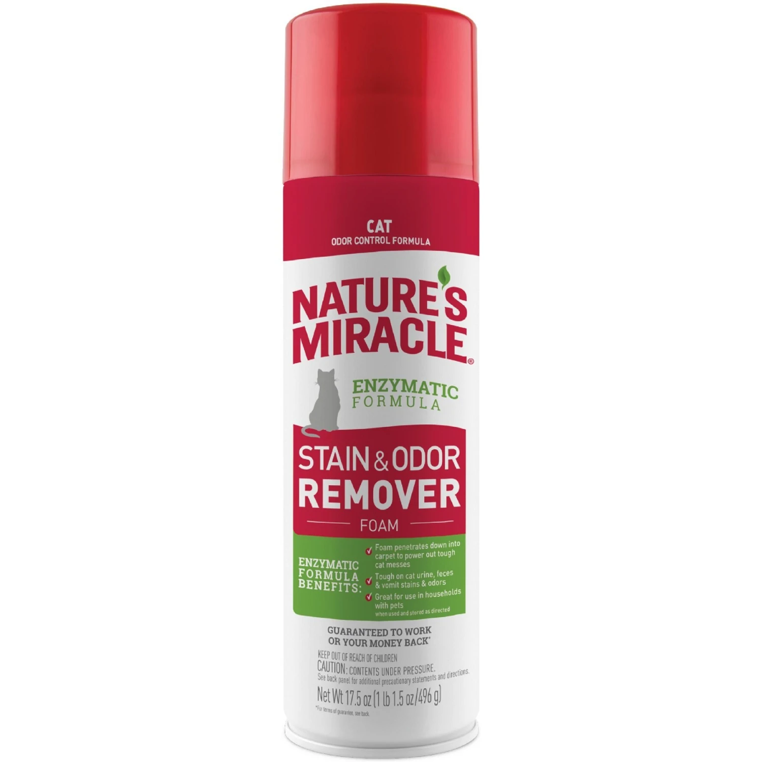 Nature's Miracle Advanced Cat Enzymatic Stain Remover & Odor Eliminator Foam, 17.5-oz Bottle 3 Nature's Miracle Advanced Cat Enzymatic Stain Remover & Odor Eliminator Foam, 17.5-oz Bottle