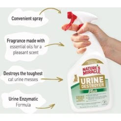 Nature's Miracle Cat Urine Destroyer Plus Enzymatic Formula Stain Remover Spray, 32-oz Bottle -Trixie || Catit || Nature's Miracle Shop 313853 PT4. AC SS1800 V1701116669