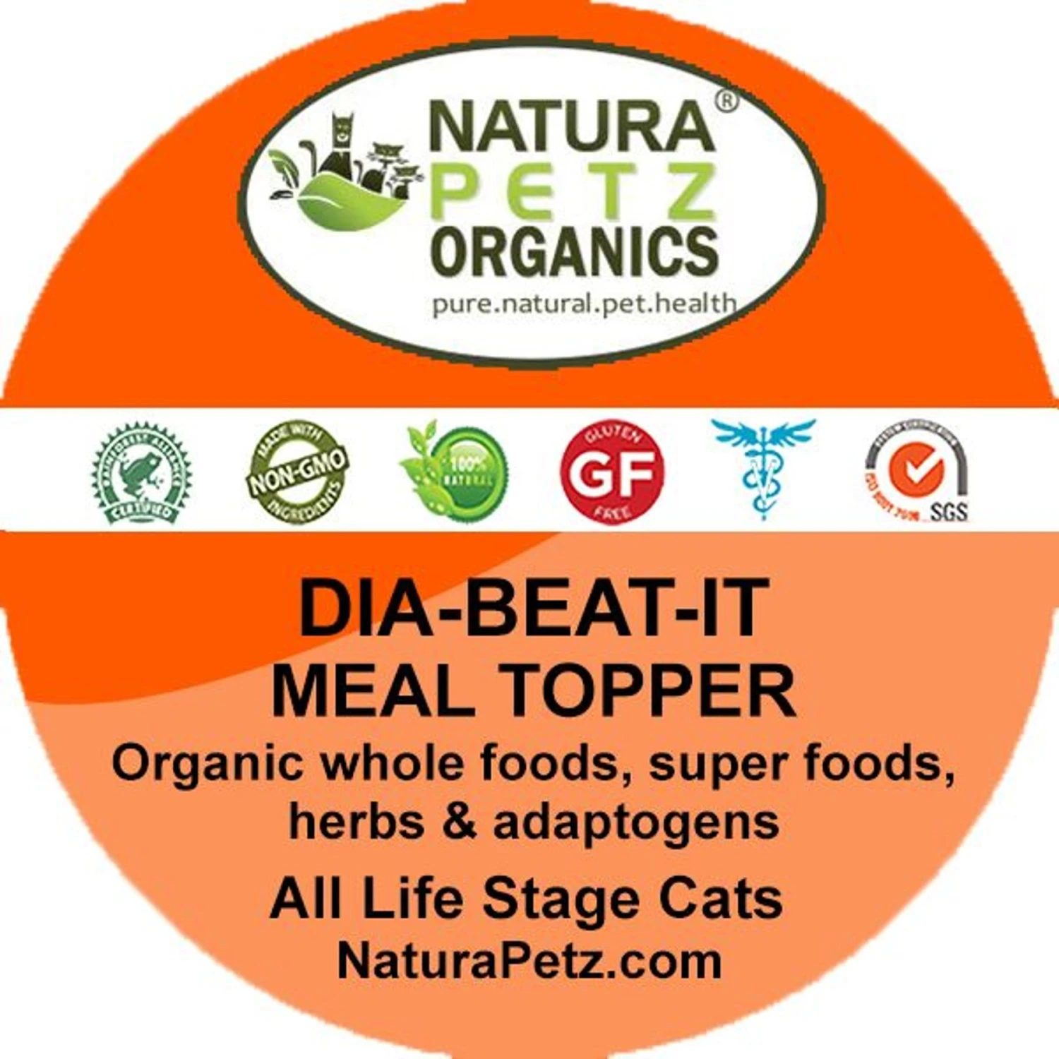 Natura Petz Organics Dia-Beat-It Cat Supplement, 4-oz Jar 4 Natura Petz Organics Dia-Beat-It Cat Supplement, 4-oz Jar - Image 2