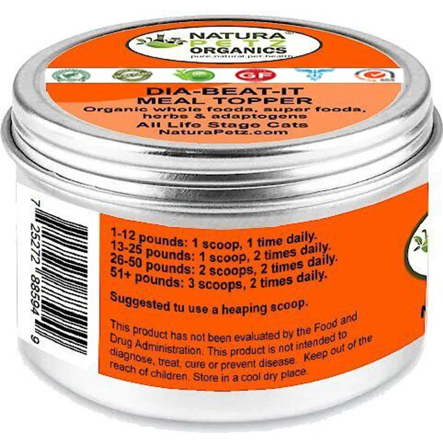 Natura Petz Organics Dia-Beat-It Cat Supplement, 4-oz Jar 5 Natura Petz Organics Dia-Beat-It Cat Supplement, 4-oz Jar - Image 3
