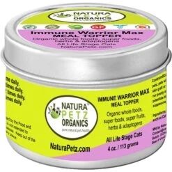 Natura Petz Organics IMMUNE WARRIOR MAX MEAL TOPPER* MASTER BLEND Immune Regulator & Anti-Inflammatory Support* Cat Supplement