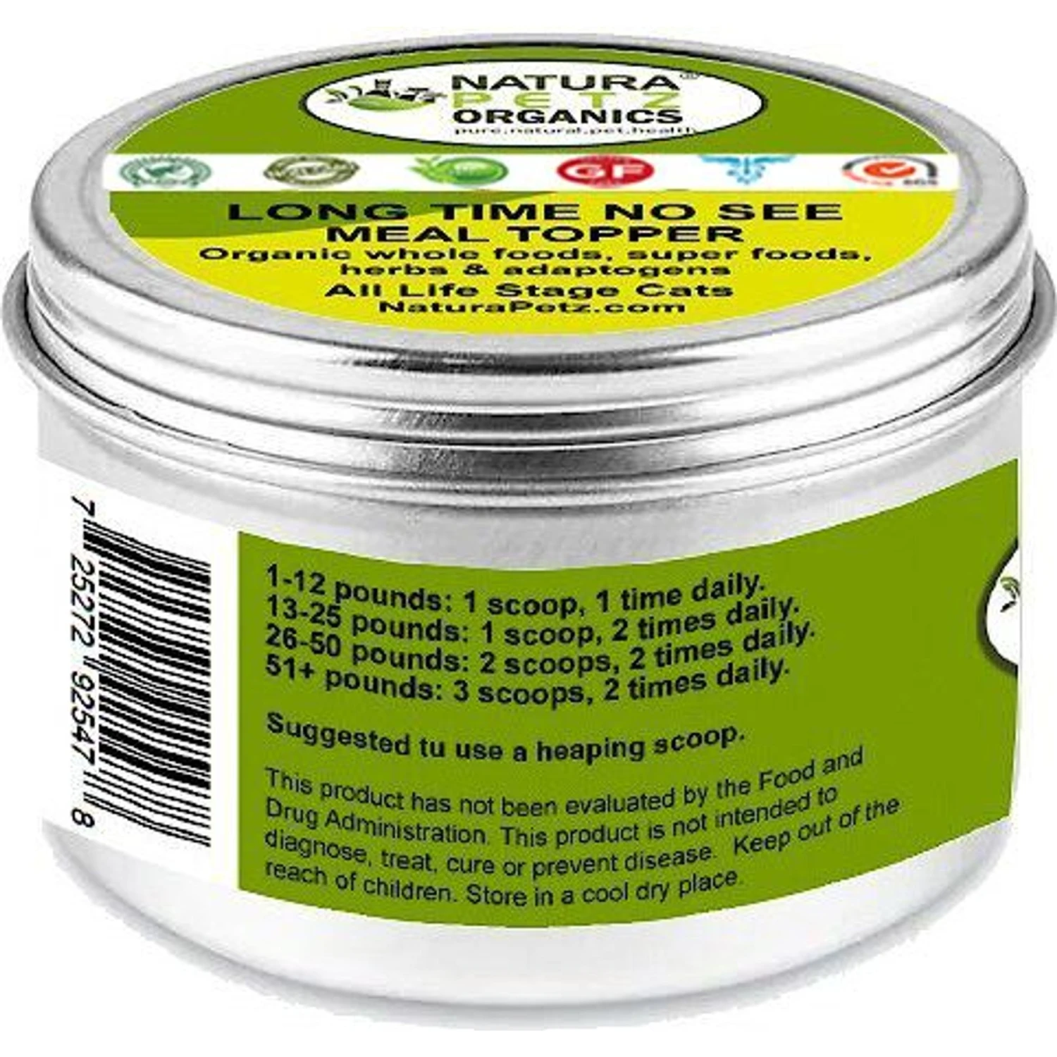 Natura Petz Organics LONG TIME NO SEE MEAL TOPPER* Vision & Ocular Health Support* Cat Supplement 4 Natura Petz Organics LONG TIME NO SEE MEAL TOPPER* Vision & Ocular Health Support* Cat Supplement - Image 3