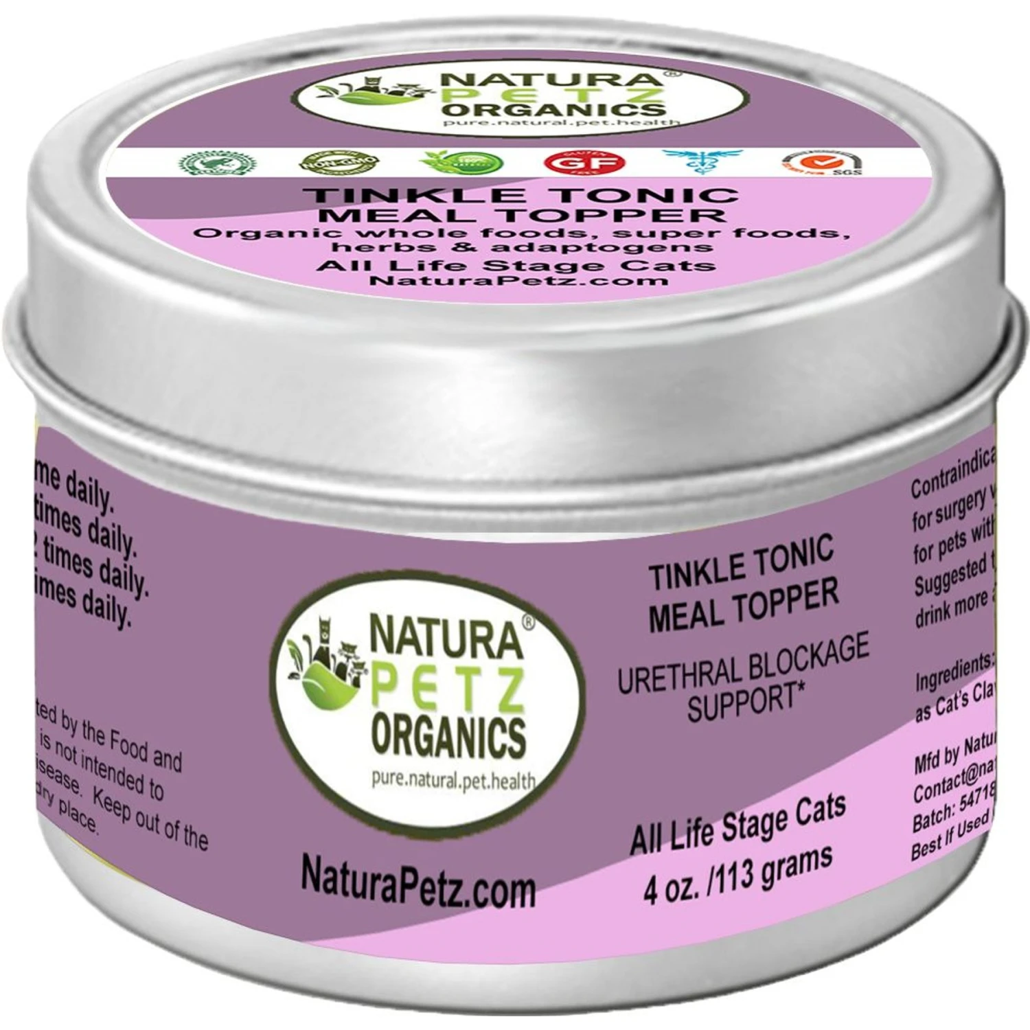 Natura Petz Organics TINKLE TONIC MEAL TOPPER* Urethral Blockage Support* Cat Supplement 3 Natura Petz Organics TINKLE TONIC MEAL TOPPER* Urethral Blockage Support* Cat Supplement