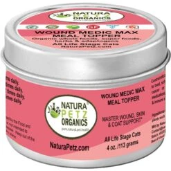 Natura Petz Organics WOUND MEDIC MAX MEAL TOPPER* Master Wound, Skin & Coat Support* Cat Supplement