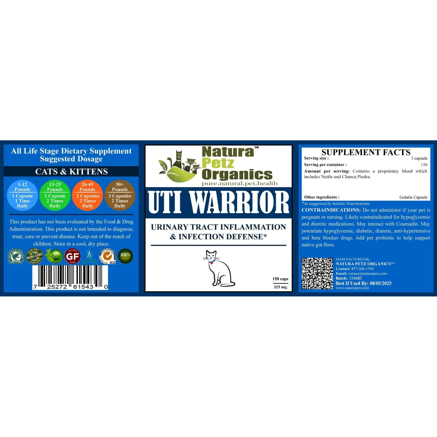 Natura Petz Organics UTI WARRIOR MAX* Chronic Urinary Tract Infection & Inflammation Support* Cat Supplement 5 Natura Petz Organics UTI WARRIOR MAX* Chronic Urinary Tract Infection & Inflammation Support* Cat Supplement - Image 3