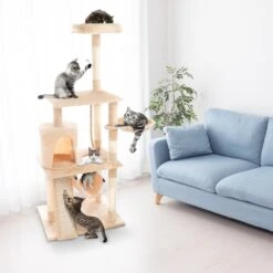 Pet Adobe 4-Tier 61.5-in Cat Tree & Condo -Trixie || Catit || Nature's Miracle Shop 314983 PT3. AC SS1800 V1626389499