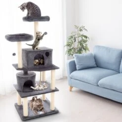 Pet Adobe 5-Tier 58.5-in Cat Tree & Condo -Trixie || Catit || Nature's Miracle Shop 314985 PT3. AC SS1800 V1626389786