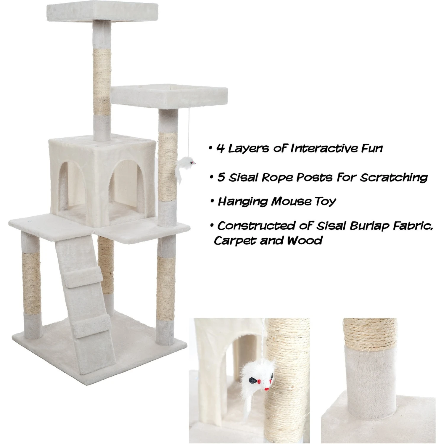 Pet Adobe Multi-Level 50.25-in Cat Tree 5 Pet Adobe Multi-Level 50.25-in Cat Tree - Image 3