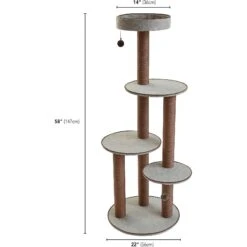 Two By Two The Pine 59-in Cat Tree, Gray 13 Two By Two The Pine 59-in Cat Tree, Gray -Trixie || Catit || Nature's Miracle Shop 316948 PT3. AC SS1800 V1642637495