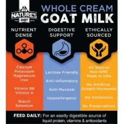 Nature's Diet Whole Cream Goat Milk Wet Dog & Cat Food Topping, 16-oz Jar -Trixie || Catit || Nature's Miracle Shop 318139 PT3. AC SS1800 V1628804232