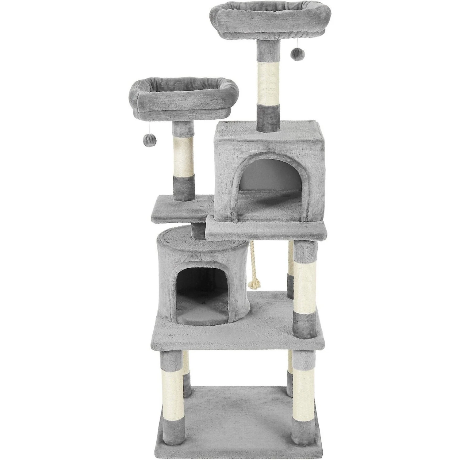 Frisco 61-in Faux Fur Cat Tree & Condo & Frisco 38-in Cat Tree With Condo, Top Perch & Toy 4 Frisco 61-in Faux Fur Cat Tree & Condo & Frisco 38-in Cat Tree With Condo, Top Perch & Toy - Image 2