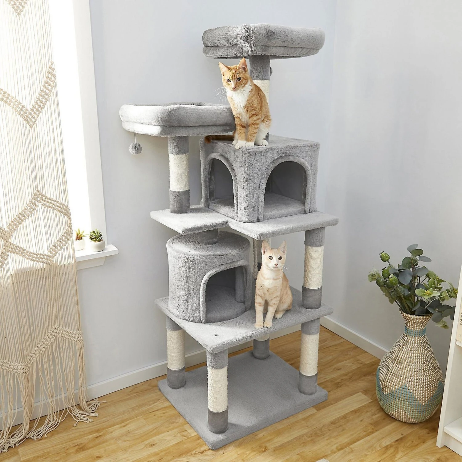 Frisco 61-in Faux Fur Cat Tree & Condo & Frisco 38-in Cat Tree With Condo, Top Perch & Toy 7 Frisco 61-in Faux Fur Cat Tree & Condo & Frisco 38-in Cat Tree With Condo, Top Perch & Toy - Image 5