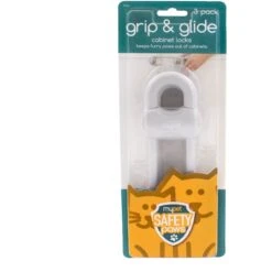 MyPet Safety Paws Grip & Glide Cabinet Locks For Dog & Cat, Gray, 3 Count