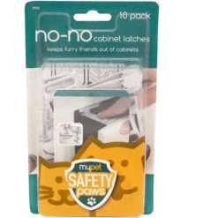 MyPet Safety Paws No-No Cabinet Latches For Dog & Cat, Gray, 10 Count