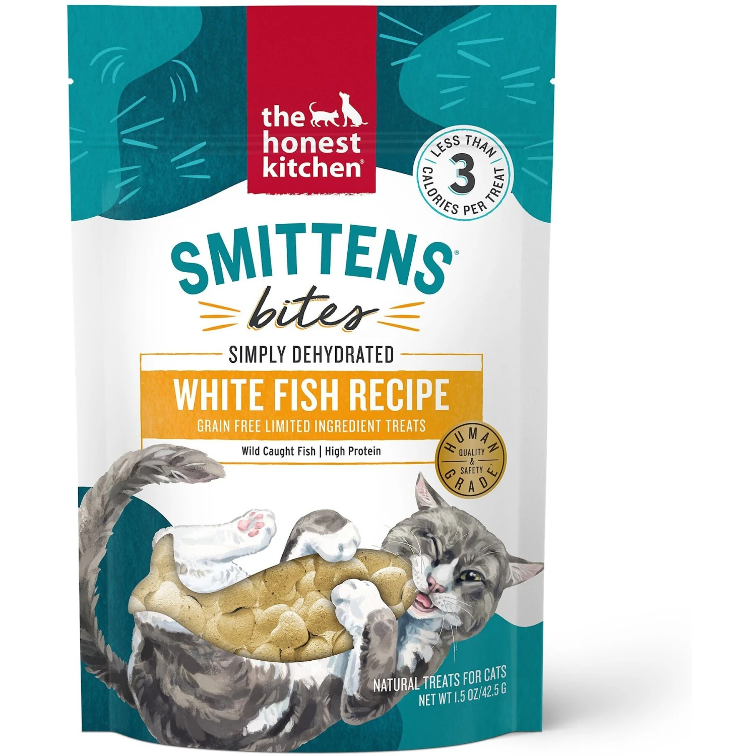 The Honest Kitchen Smittens Bites Heart-Shaped White Fish Cat Treats 3 The Honest Kitchen Smittens Bites Heart-Shaped White Fish Cat Treats