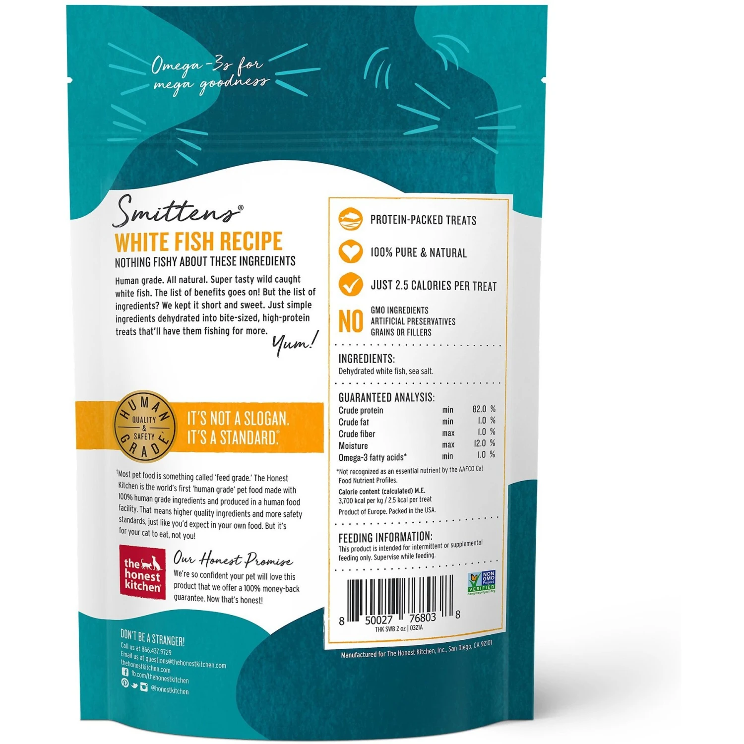 The Honest Kitchen Smittens Bites Heart-Shaped White Fish Cat Treats 4 The Honest Kitchen Smittens Bites Heart-Shaped White Fish Cat Treats - Image 2