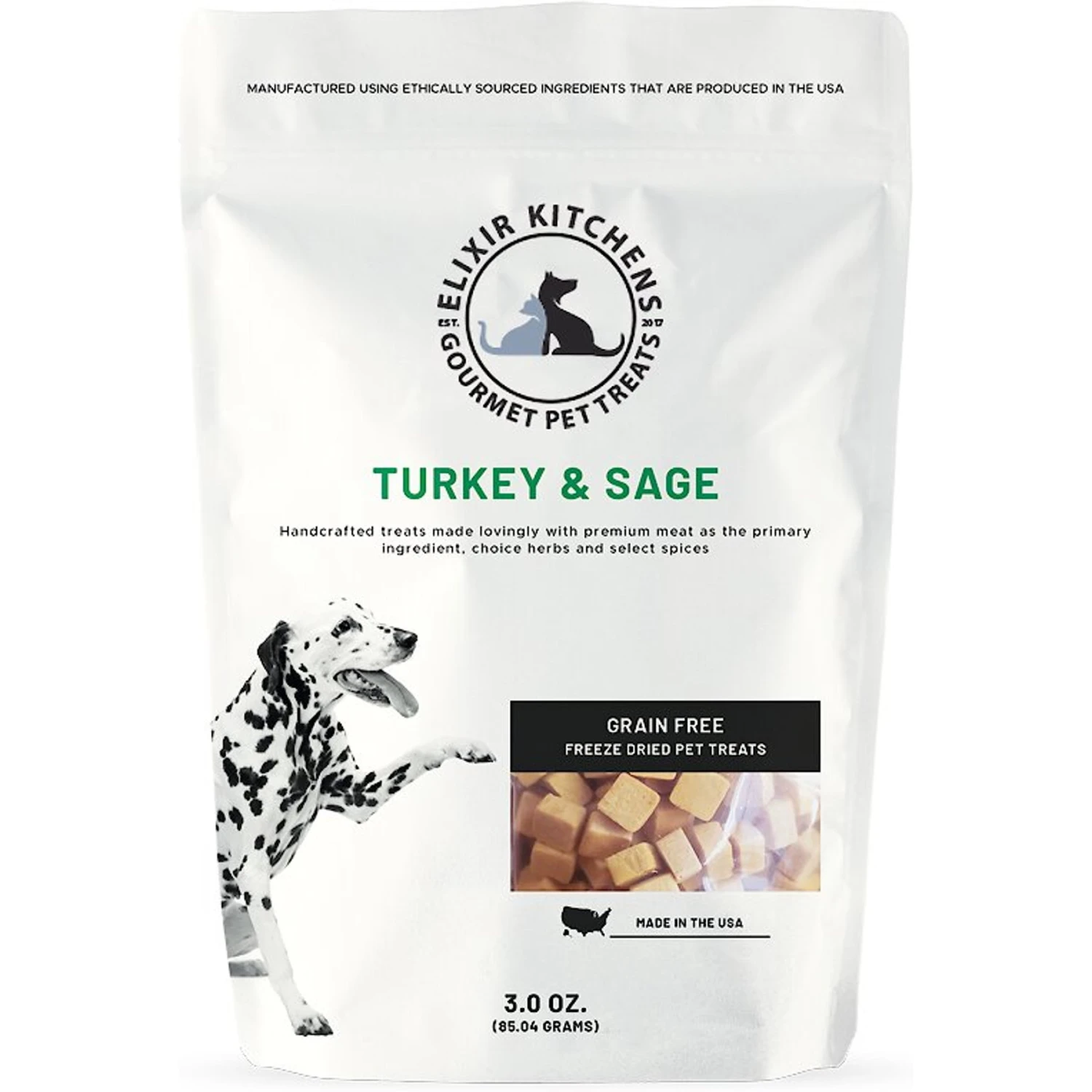 Elixir Kitchens Turkey & Sage Freeze-Dried Dog & Cat Treats, 3-oz Bag 3 Elixir Kitchens Turkey & Sage Freeze-Dried Dog & Cat Treats, 3-oz Bag