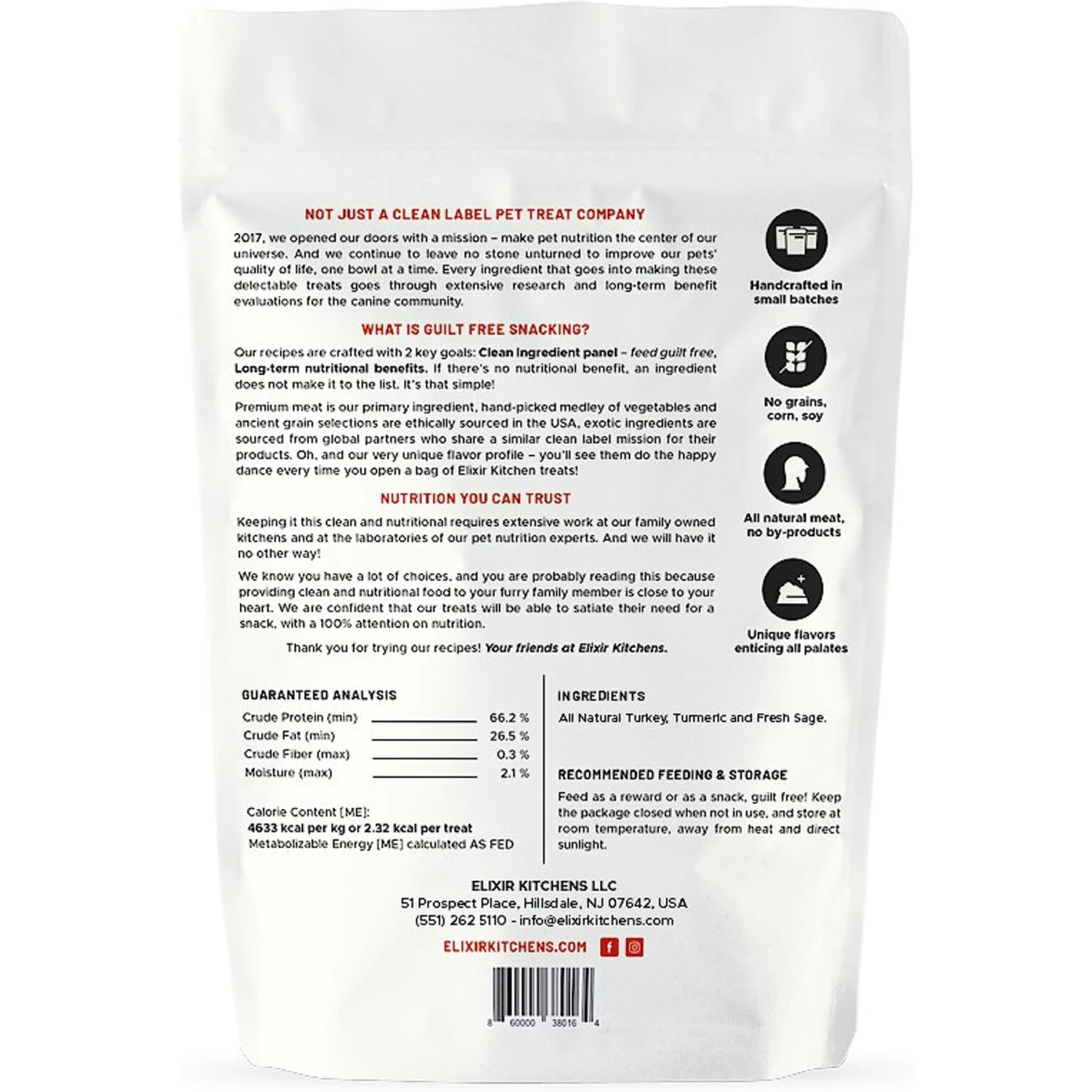 Elixir Kitchens Turkey & Sage Freeze-Dried Dog & Cat Treats, 3-oz Bag 4 Elixir Kitchens Turkey & Sage Freeze-Dried Dog & Cat Treats, 3-oz Bag - Image 2