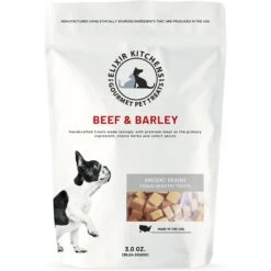 Elixir Kitchens Beef & Barley Freeze-Dried Dog & Cat Treats, 3-oz Bag