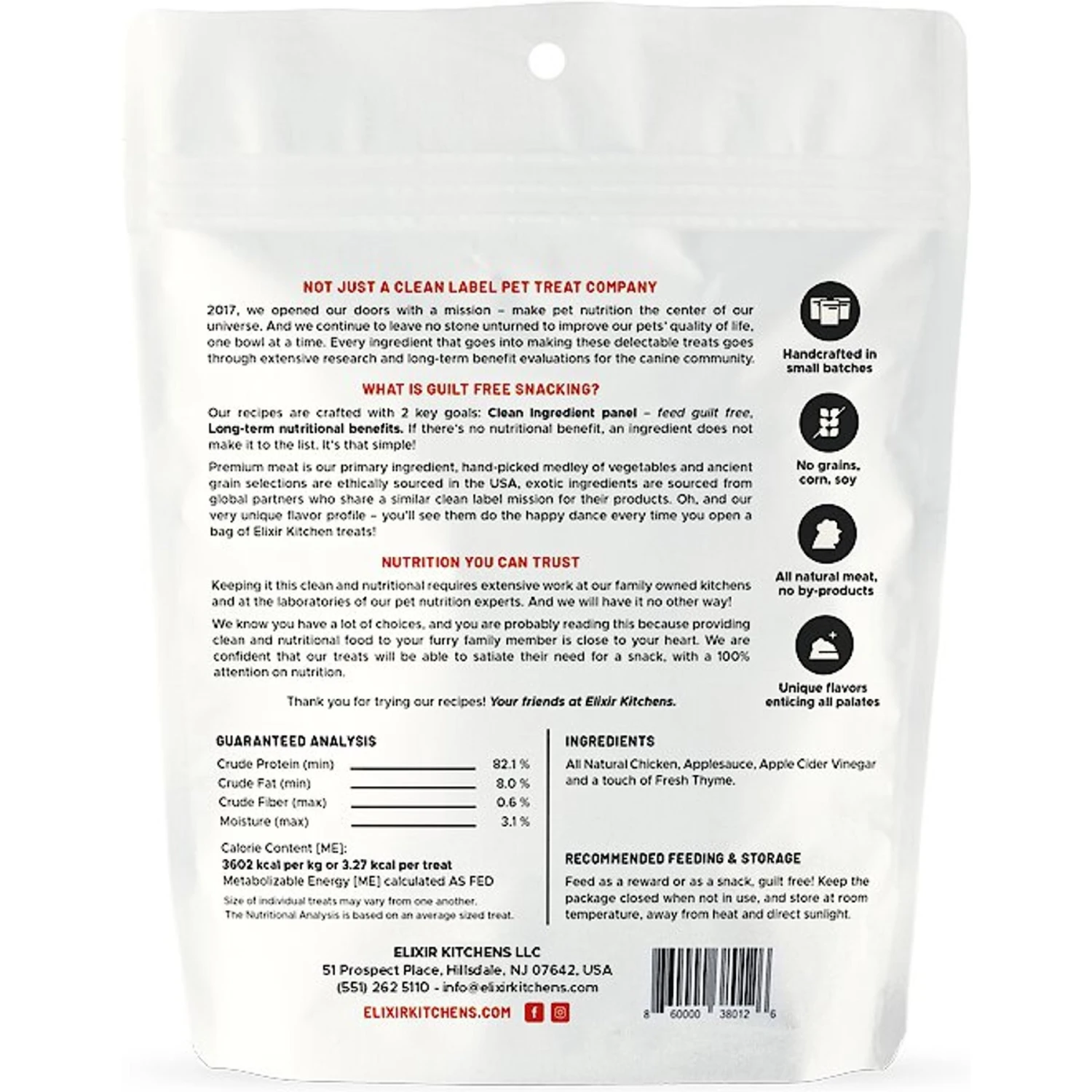 Elixir Kitchens Herbed Applesauce Chicken Freeze-Dried Dog & Cat Treats, 3-oz Bag 4 Elixir Kitchens Herbed Applesauce Chicken Freeze-Dried Dog & Cat Treats, 3-oz Bag - Image 2