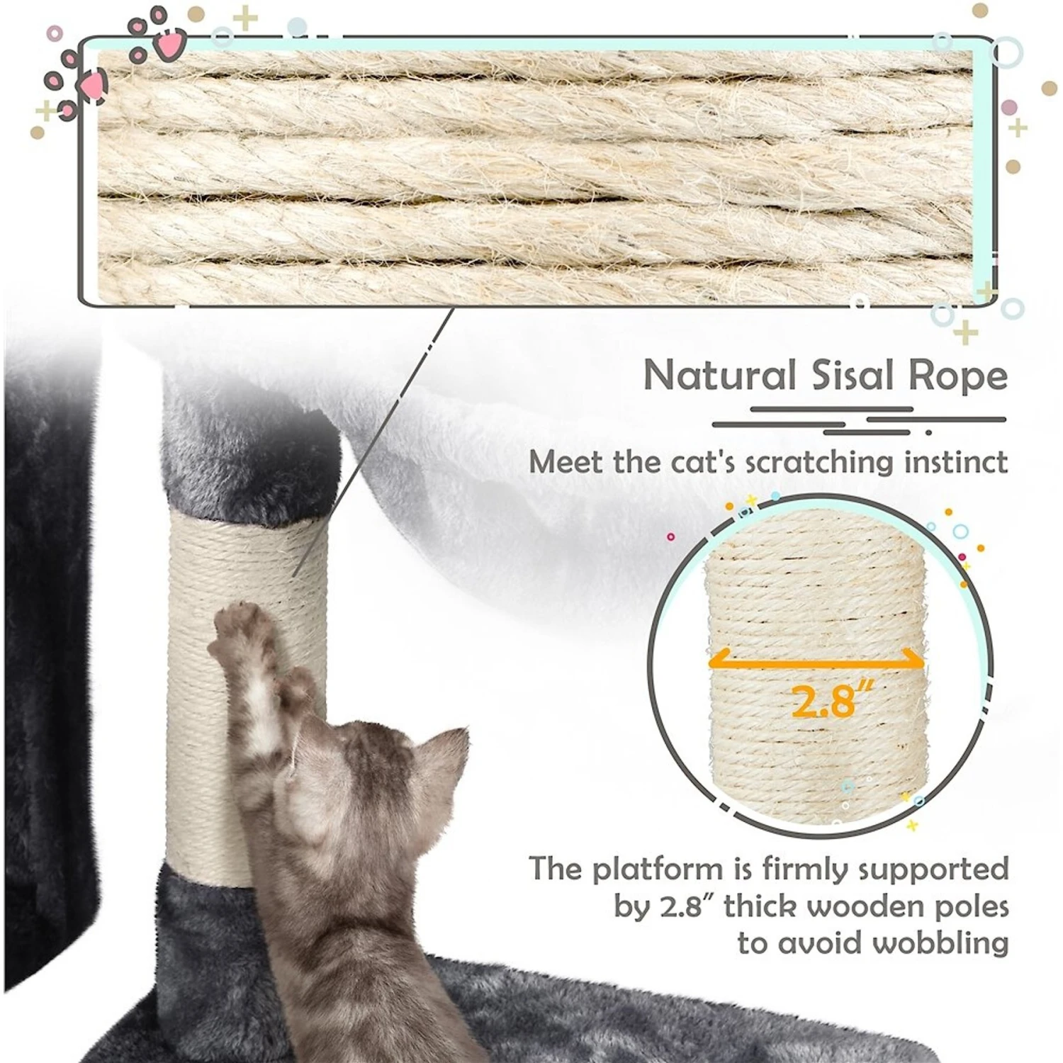 Yaheetech 4-Level 38-in Plush Cat Tree & Condo 9 Yaheetech 4-Level 38-in Plush Cat Tree & Condo - Image 7