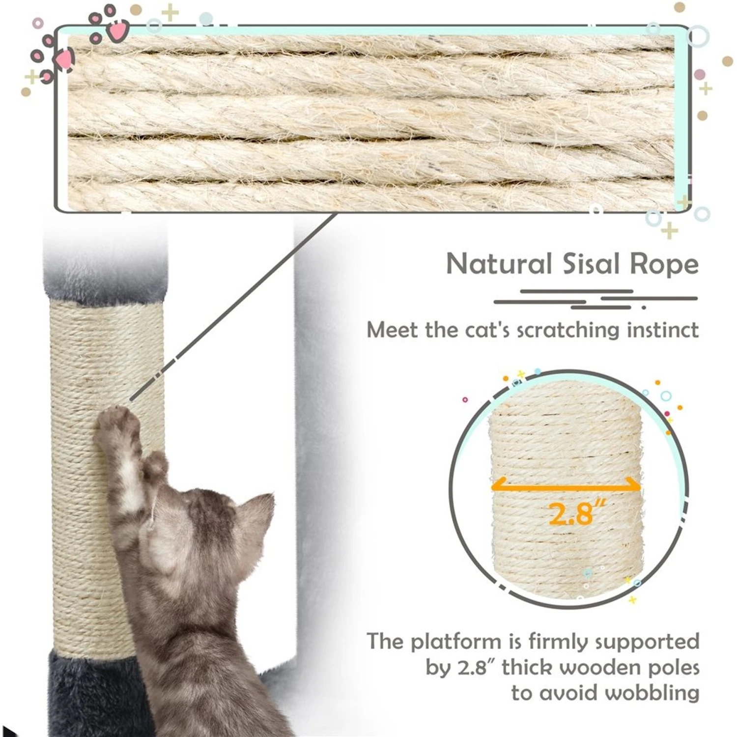 Yaheetech Activity Tower Basic 46-in Cat Tree 8 Yaheetech Activity Tower Basic 46-in Cat Tree - Image 6