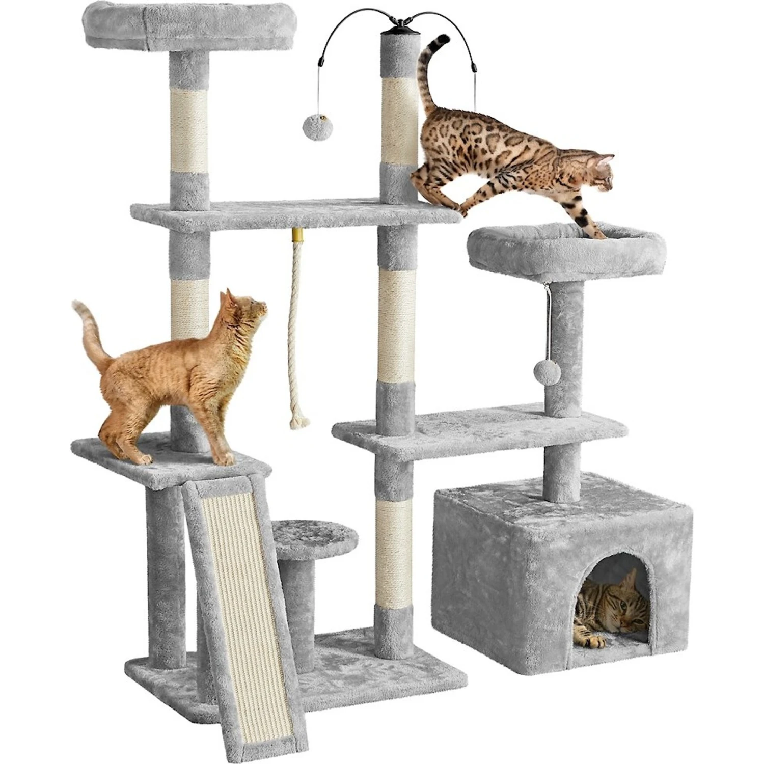 Yaheetech Activity Town 53.5-in Plush Cat Tree 4 Yaheetech Activity Town 53.5-in Plush Cat Tree - Image 2