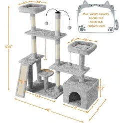 Yaheetech Activity Town 53.5-in Plush Cat Tree 13 Yaheetech Activity Town 53.5-in Plush Cat Tree -Trixie || Catit || Nature's Miracle Shop 325706 PT2. AC SS1800 V1631154678