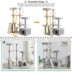 Yaheetech Activity Town 53.5-in Plush Cat Tree 14 Yaheetech Activity Town 53.5-in Plush Cat Tree -Trixie || Catit || Nature's Miracle Shop 325706 PT3. AC SS1800 V1631140883