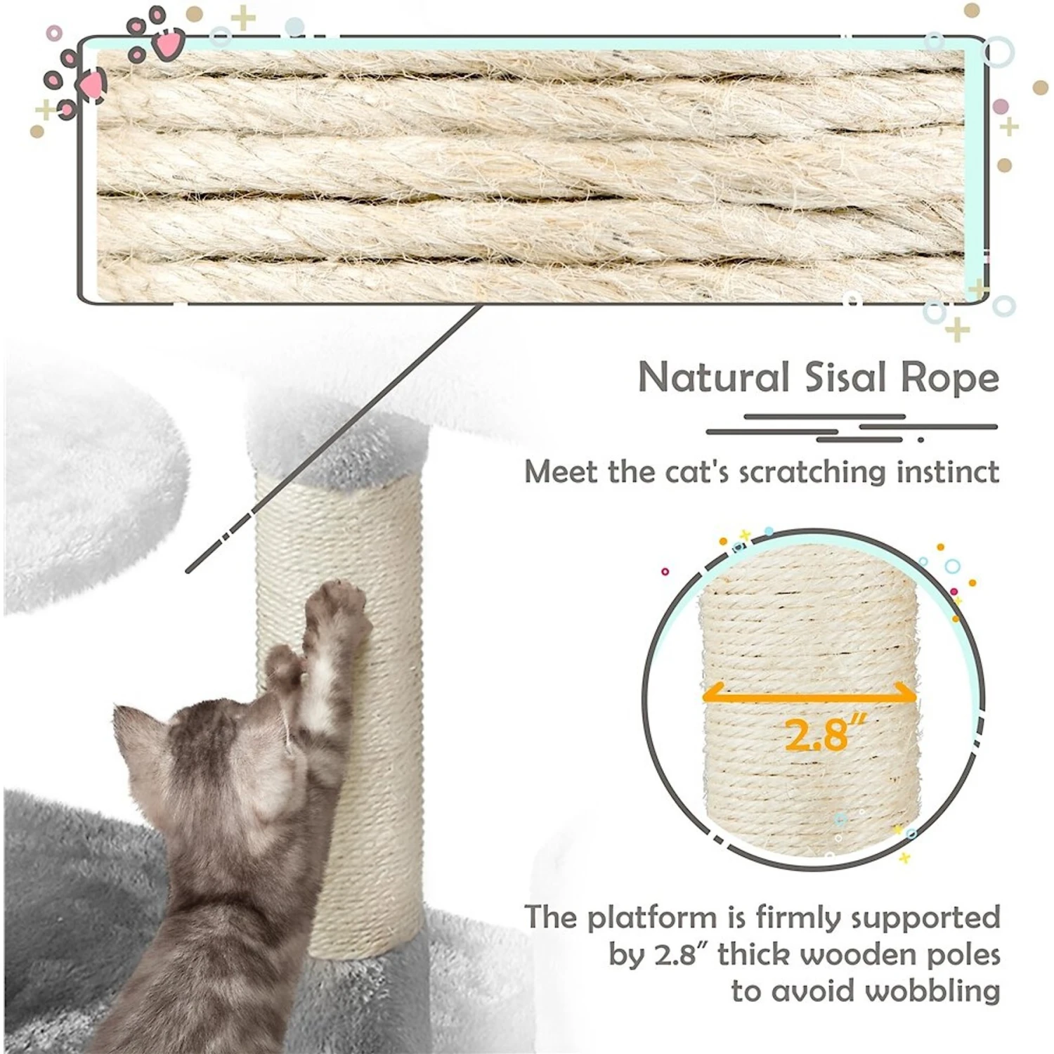 Yaheetech Activity Town 53.5-in Plush Cat Tree 10 Yaheetech Activity Town 53.5-in Plush Cat Tree - Image 8