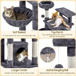 Yaheetech 56.5-in Multilevel Cat Tree 14 Yaheetech 56.5-in Multilevel Cat Tree -Trixie || Catit || Nature's Miracle Shop 325712 PT3. AC SS1800 V1662689423