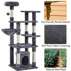 Yaheetech 56.5-in Multilevel Cat Tree 15 Yaheetech 56.5-in Multilevel Cat Tree -Trixie || Catit || Nature's Miracle Shop 325712 PT4. AC SS1800 V1662668455