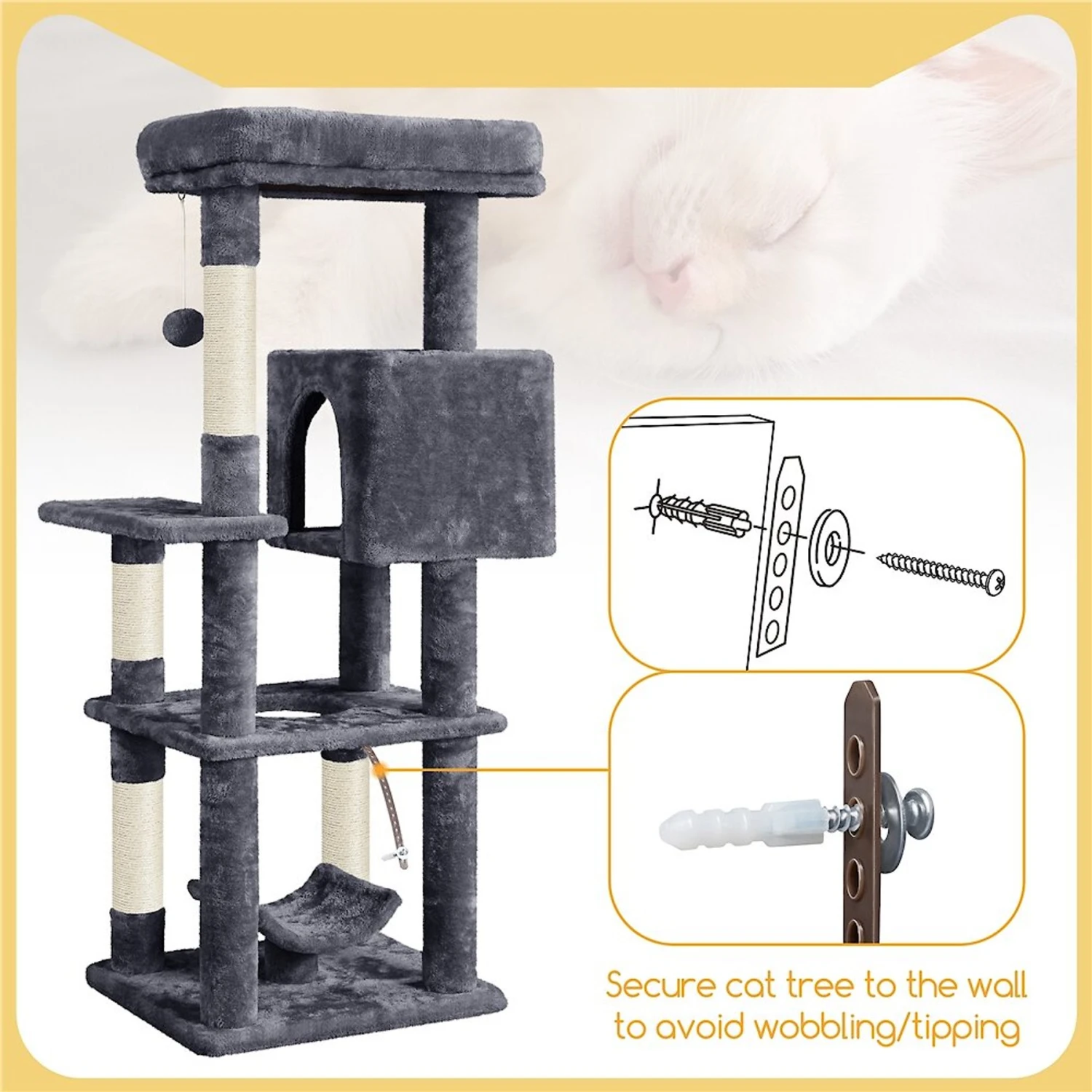 Yaheetech 56.5-in Multilevel Cat Tree 11 Yaheetech 56.5-in Multilevel Cat Tree - Image 9