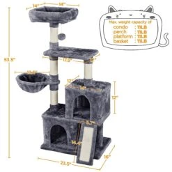 Yaheetech Multi-Level 53.5-in Plush Cat Tree -Trixie || Catit || Nature's Miracle Shop 325719 PT2. AC SS1800 V1631160076