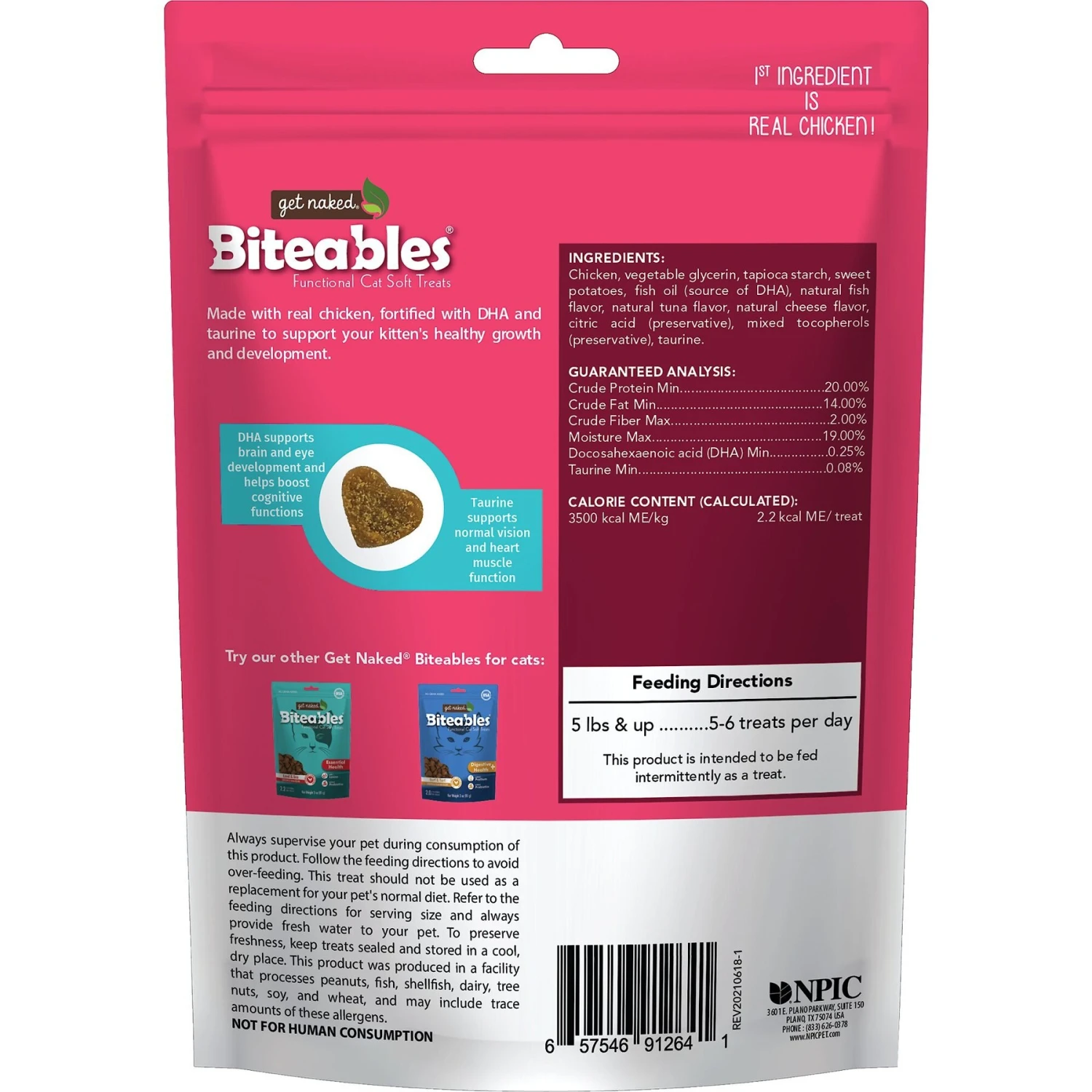 Get Naked Biteables Kitten Health Plus Soft Cat Treats, 3-oz Bag 4 Get Naked Biteables Kitten Health Plus Soft Cat Treats, 3-oz Bag - Image 2